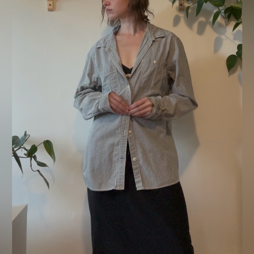 Vintage cotton striped Button-Up Shirt - Picture 3 of 6